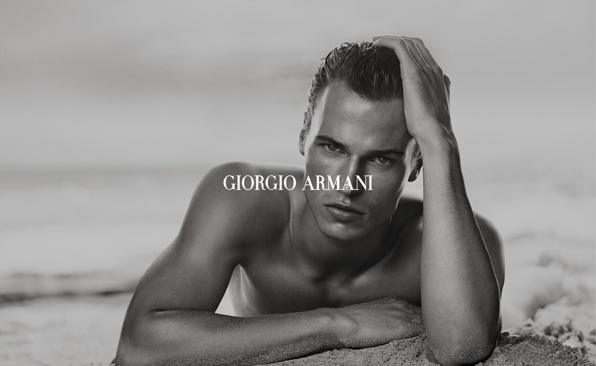 Advertisements and posters for Armani by the advertising agency